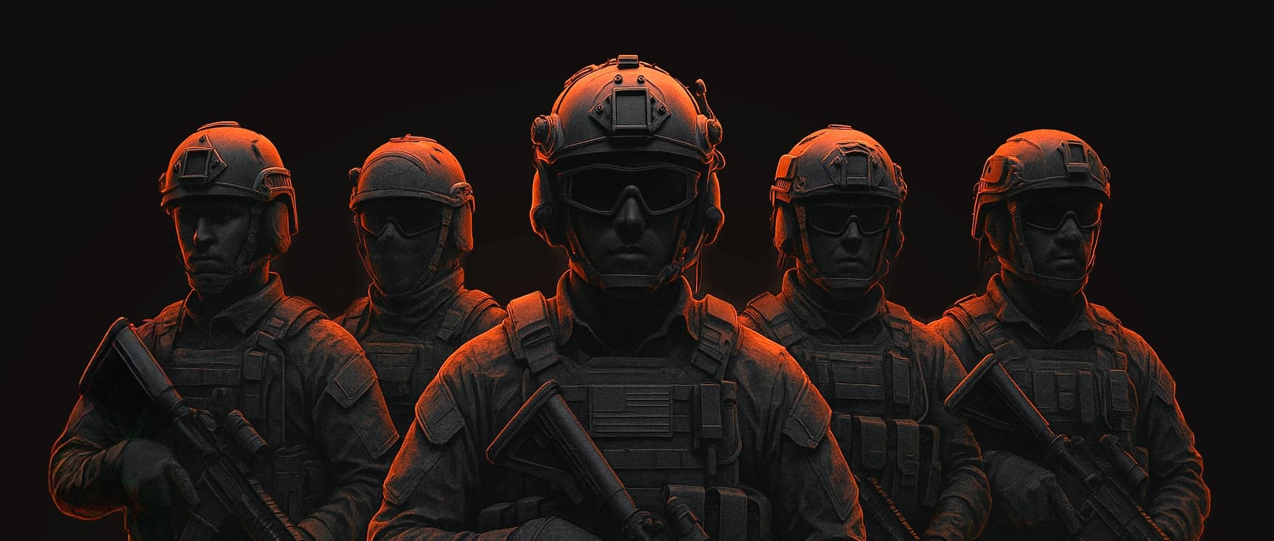Group of people playing airsoft