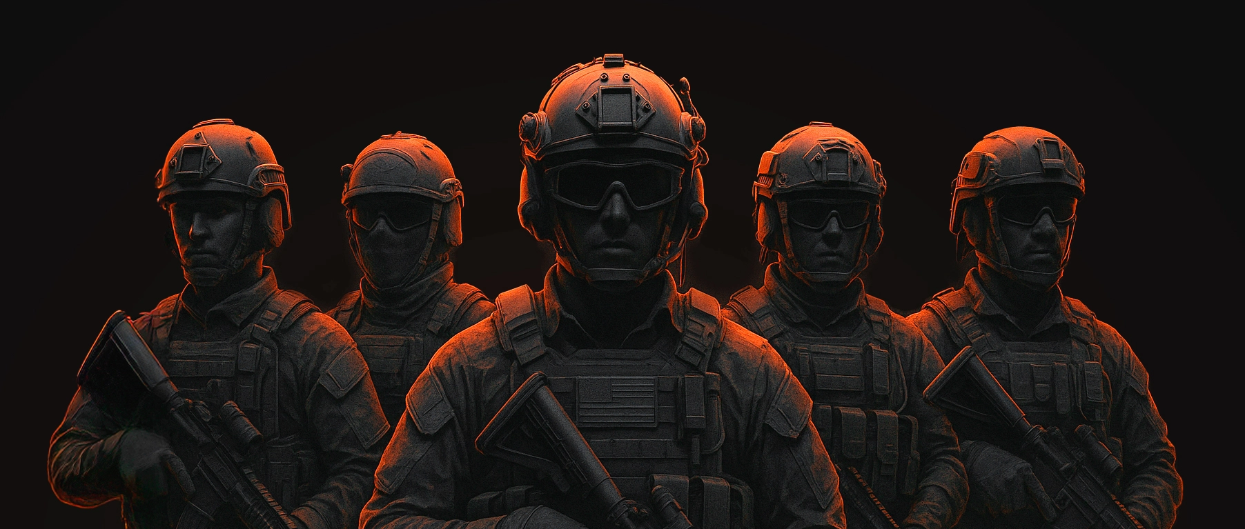 Group of people playing airsoft